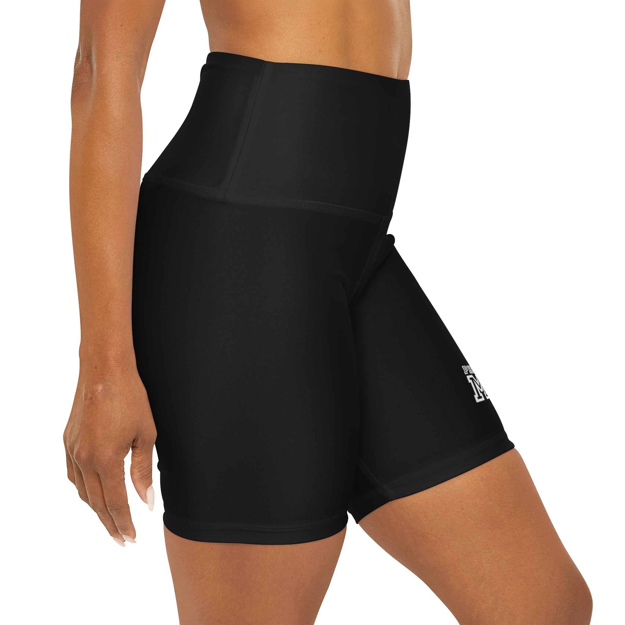 Womens High Waisted Black Yoga Shorts - Phenomenal Mom a Heartfelt