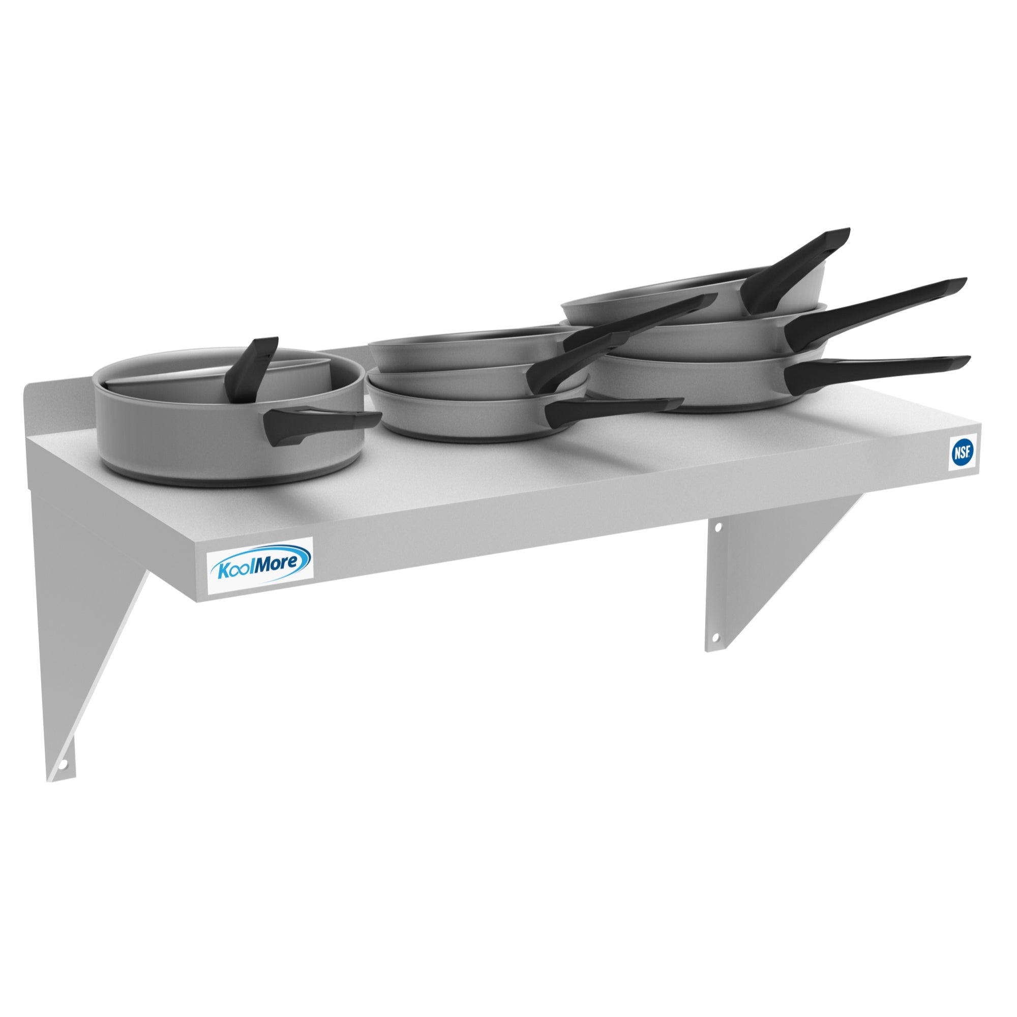 12" x 24" 18-Gauge Stainless-Steel Heavy Duty Wall Shelf, WMSH-1224. -