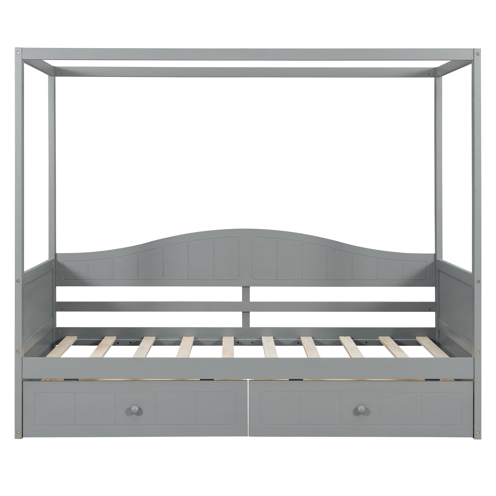 Twin Size Canopy Day Bed with 2 Drawers, Canopy Bed Frame for Bedroom