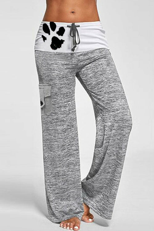 Drawstring Pockets Stretch Wide Leg Yoga Pant