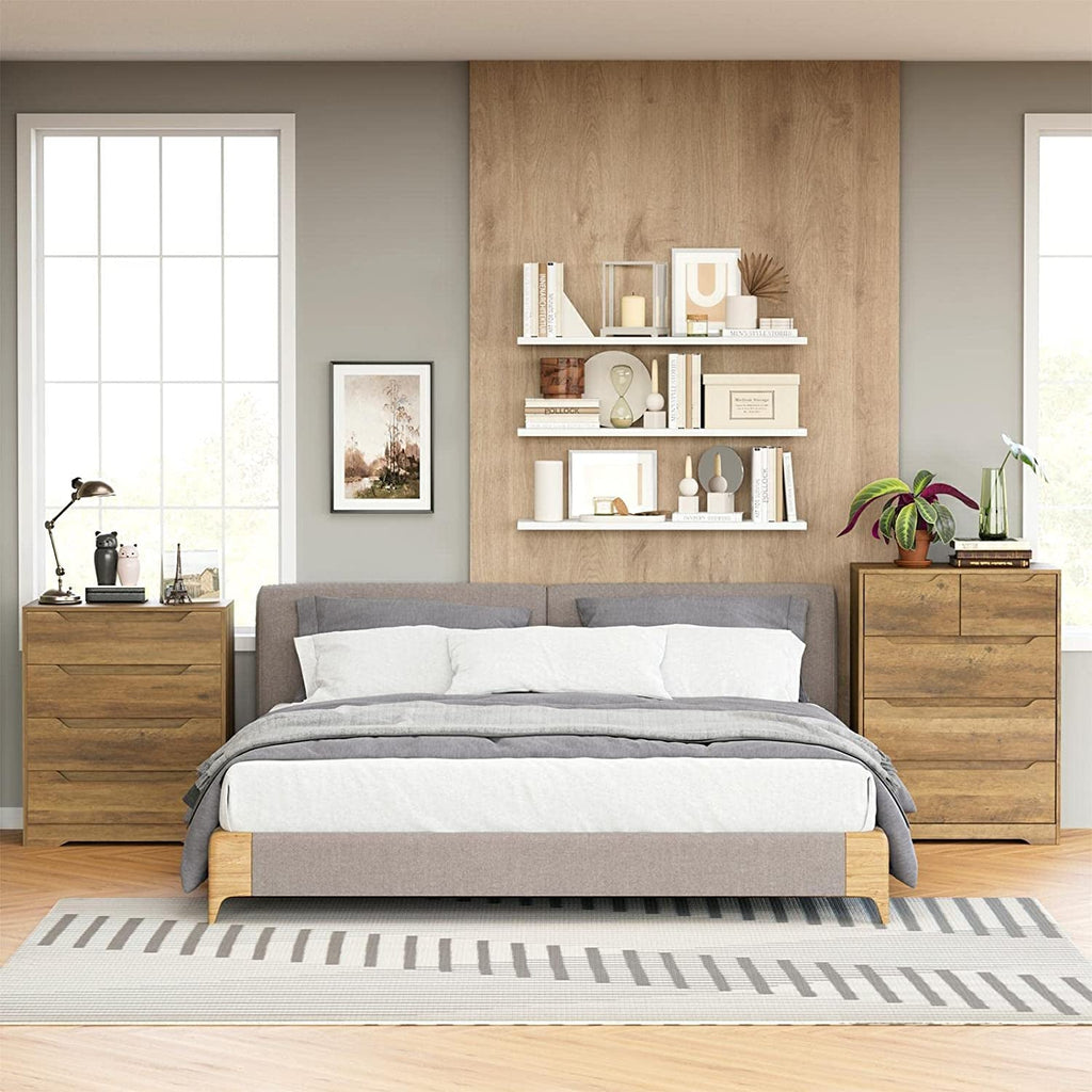 Rustic Brown 5 Drawer Dresser For Bedroom Organization