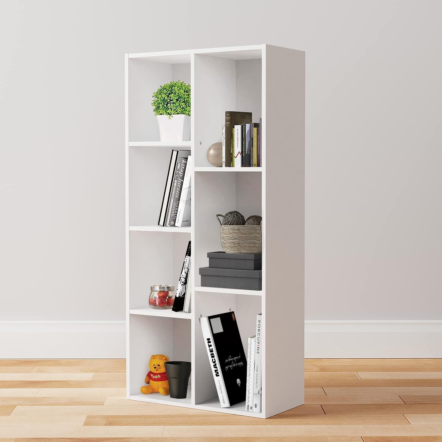 White 7 Cube Organizer Bookcase Storage Shelves Unit
