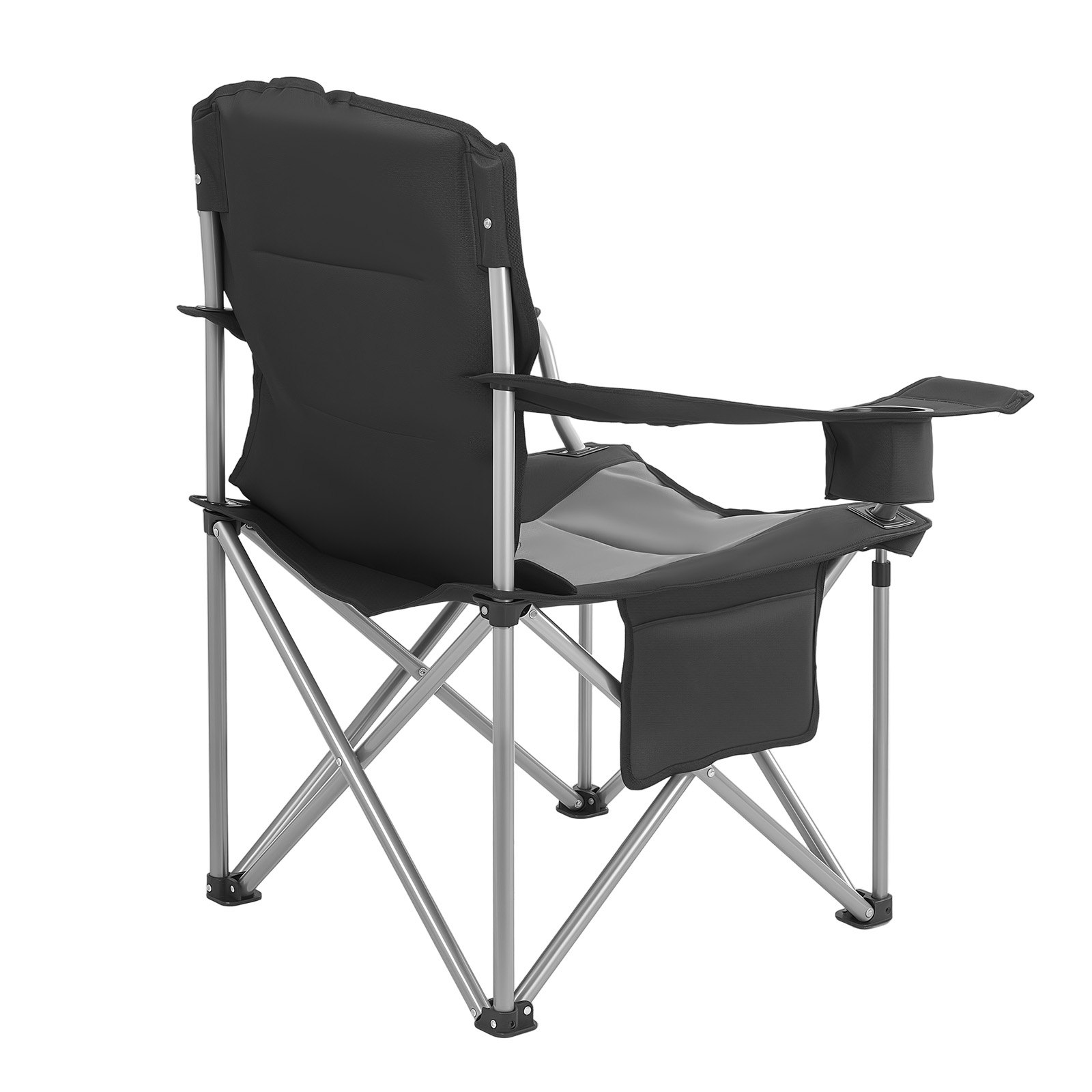 Start2Finish VEVOR oversized camping chairs with padded backrest, armrests, cup holder, side pocket, cooler bag, and carry bags for outdoor use