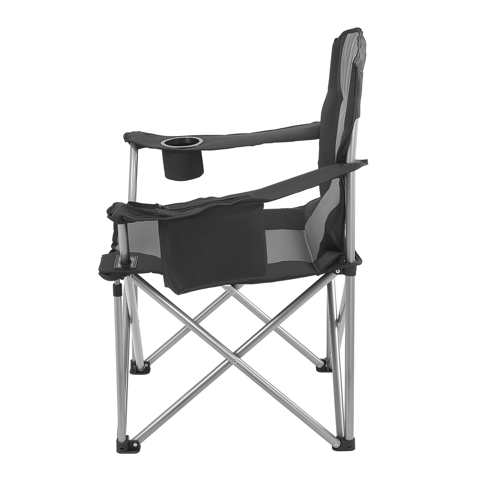 Start2Finish VEVOR oversized camping chairs with padded backrest, armrests, cup holder, side pocket, cooler bag, and carry bags, 2-pack