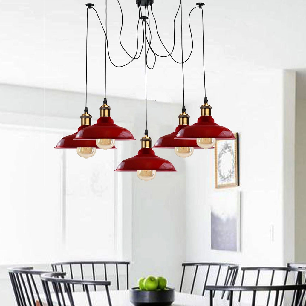 Industrial Spider Adjustable Multi Arm Pendant Light 5-Light E27~3399