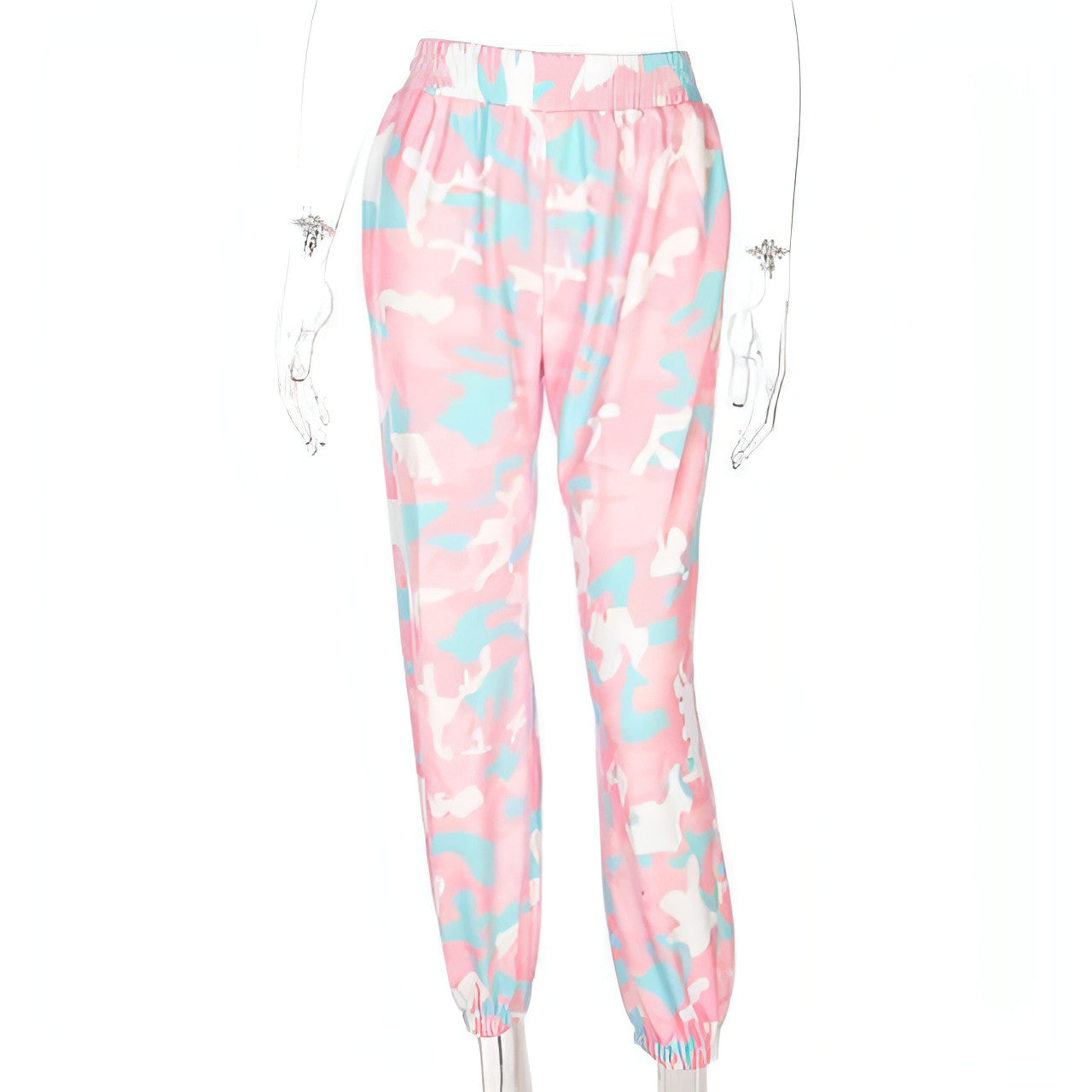 Camouflage Pants Spring High Waist Casual Joggers Elastic Sweatpants