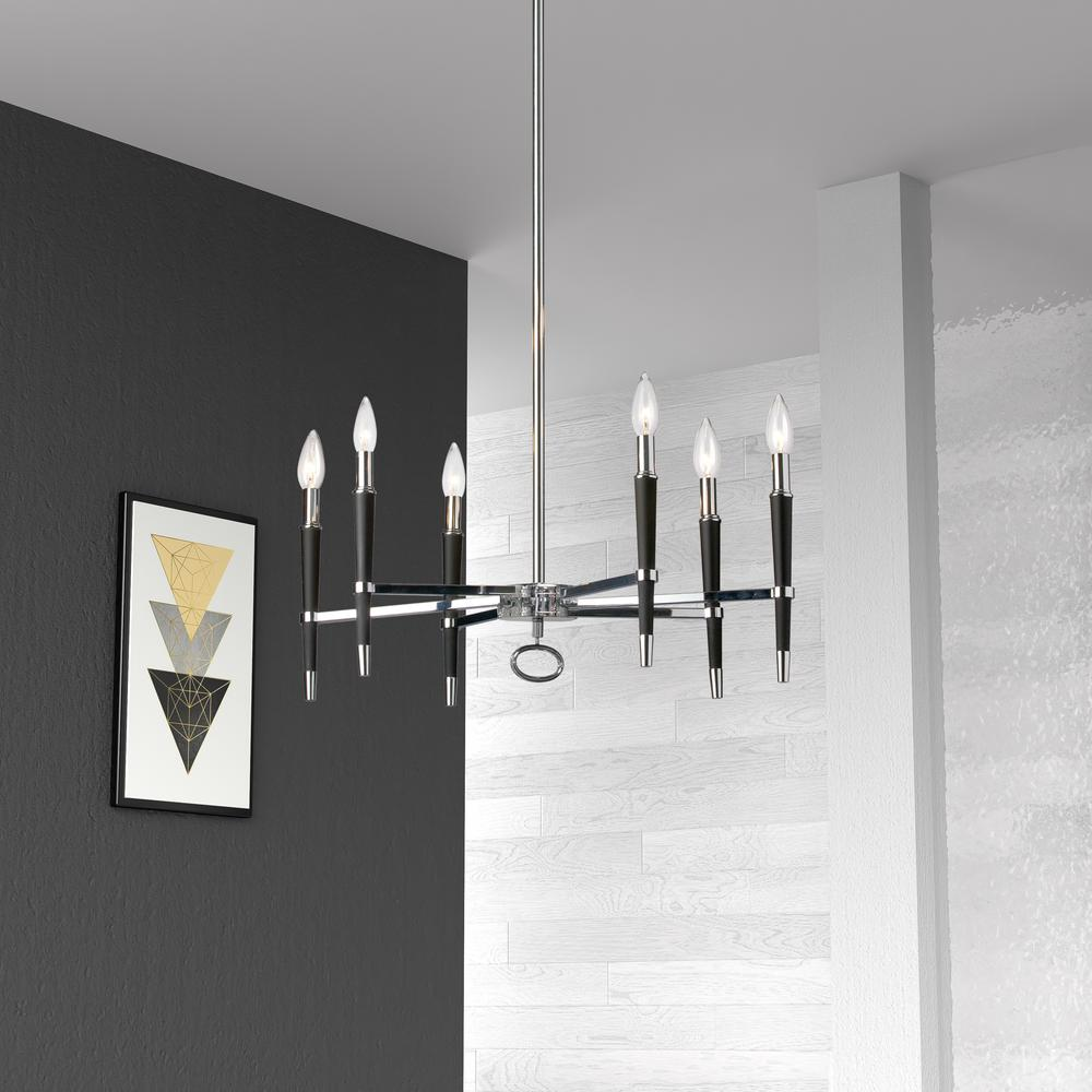 Start2Finish 6LT Incandescent Chandelier with PC finish, featuring six lights and elegant design for home or dining room lighting.
