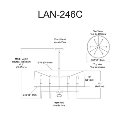 Start2Finish 6LT incandescent chandelier with PC finish, featuring a classic design and multiple light bulbs for elegant illumination.