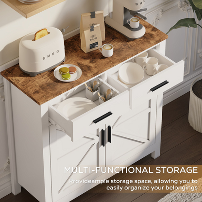 Modern farmhouse kitchen storage cabinet by Start2Finish with two drawers, two doors, and a sleek design.
