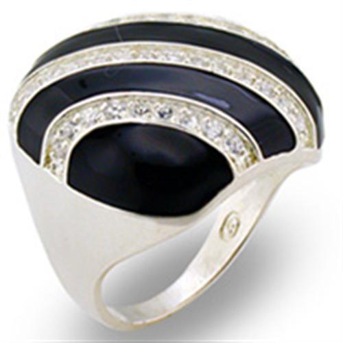 30915 - High-Polished 925 Sterling Silver Ring with AAA Grade CZ  in