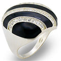 30915 - High-Polished 925 Sterling Silver Ring with AAA Grade CZ  in