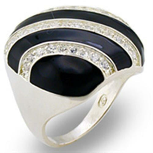 30915 - High-Polished 925 Sterling Silver Ring with AAA Grade CZ  in