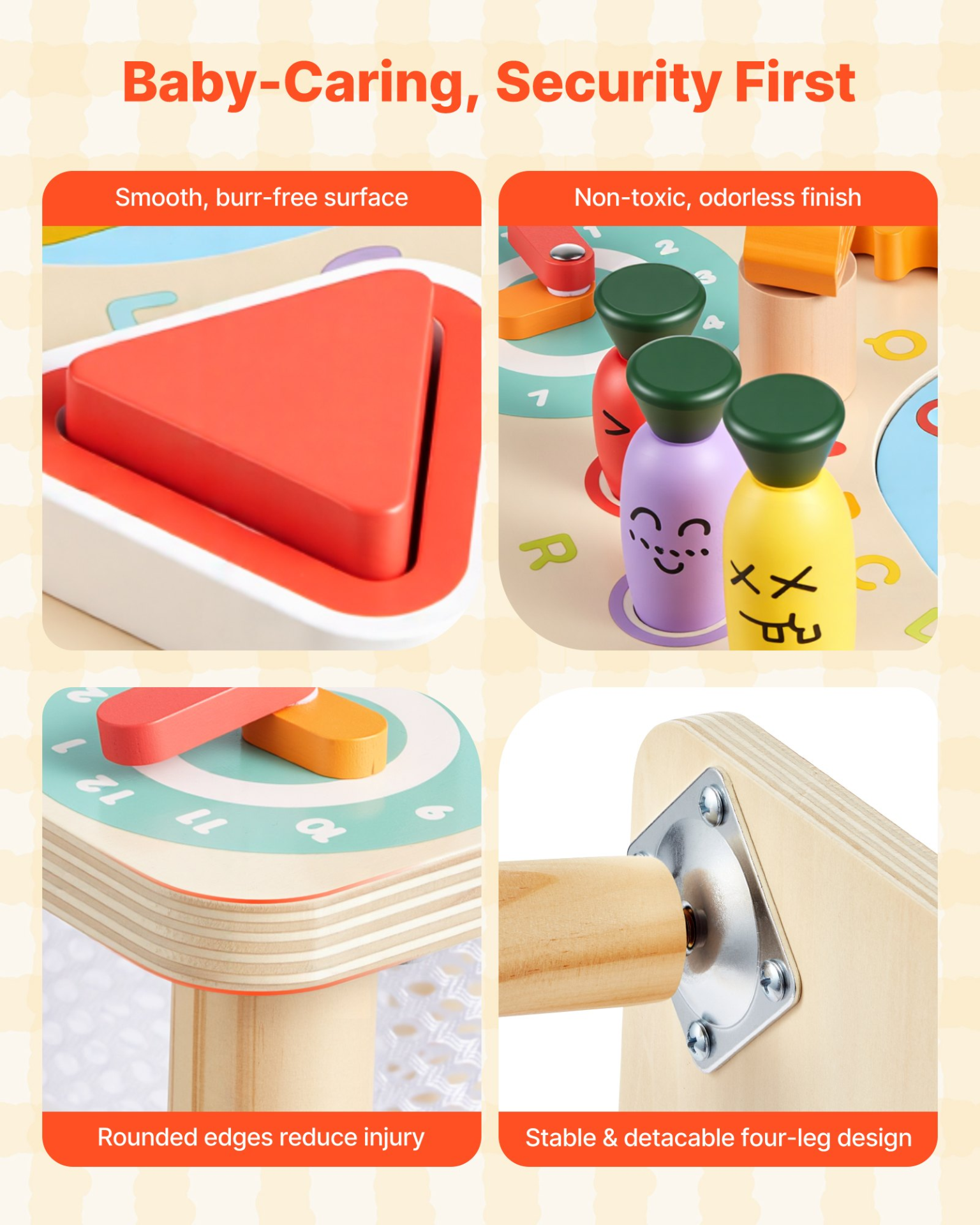 Start2Finish VEVOR Montessori toddler activity table with 8-in-1 wooden play desk for children 6 months and up.