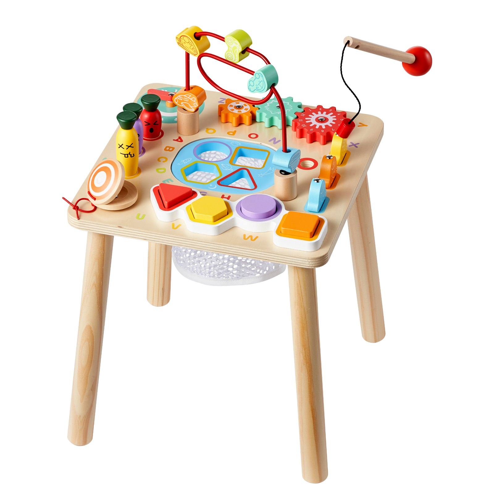 Start2Finish VEVOR Montessori activity table for toddlers, wooden 8-in-1 learning desk for children 6+ months, baby play and activity table.