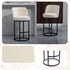 Modern barrel upholstered accent bar stools with backrests in neutral fabric, designed for stylish home seating by Start2Finish.