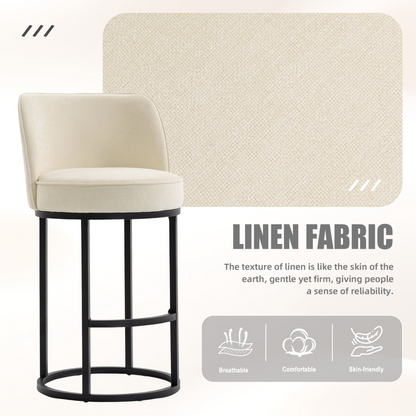 Modern barrel upholstered accent bar stool with backrest from Start2Finish, featuring stylish home seating in a contemporary design.