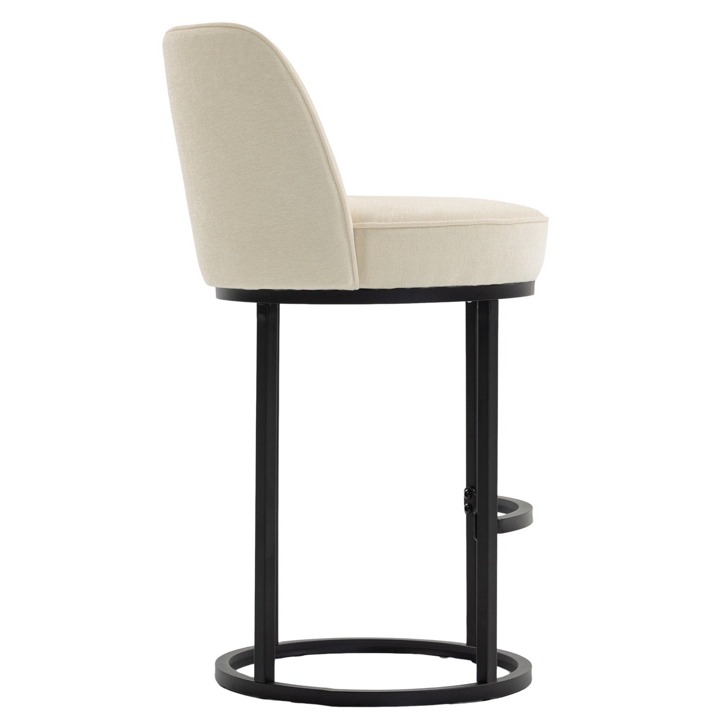 Modern barrel upholstered accent bar stools with backrests, stylish home seating by Start2Finish, featuring plush cushioning and sleek design.