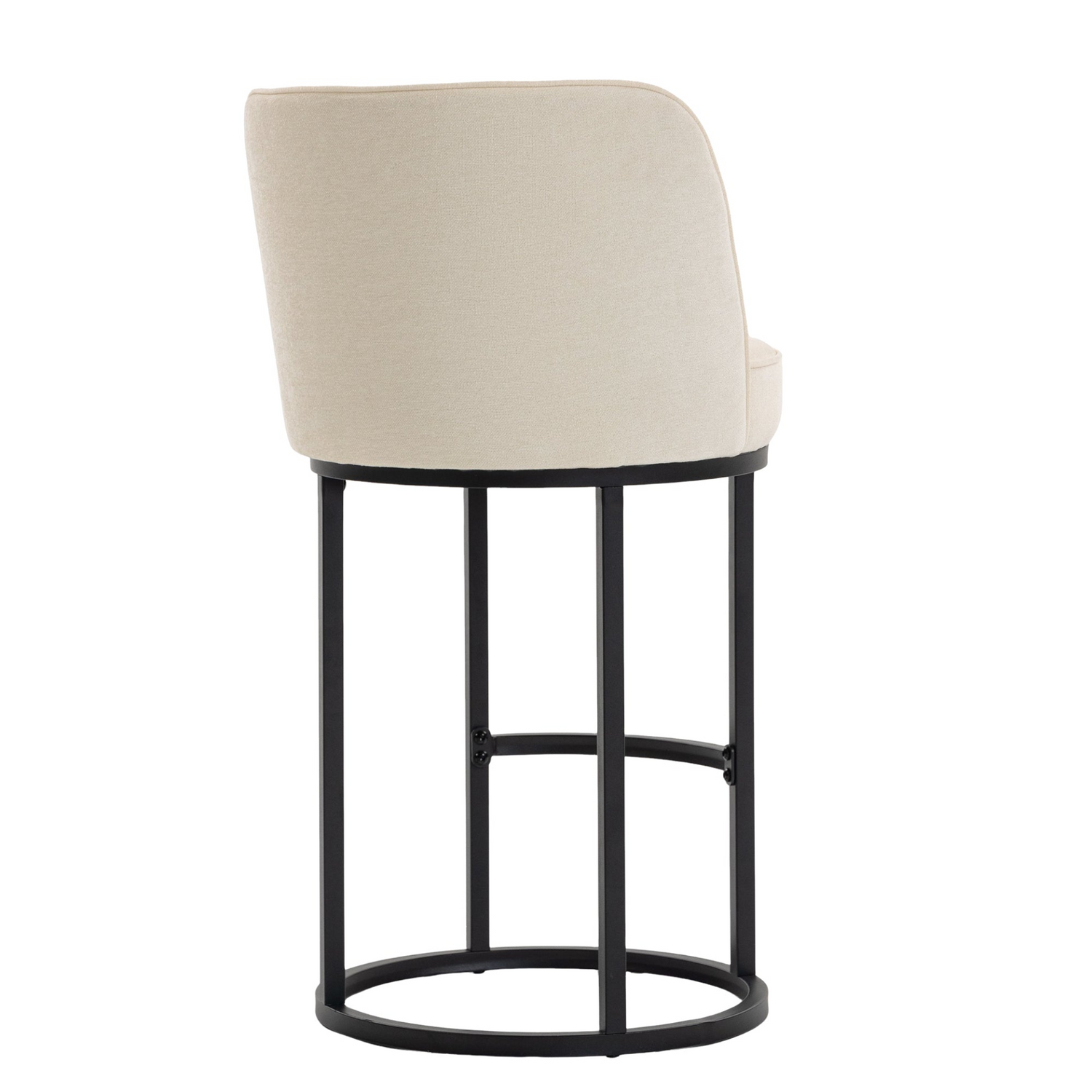 Modern barrel upholstered accent bar stool with backrest by Start2Finish, featuring stylish home seating and contemporary design.