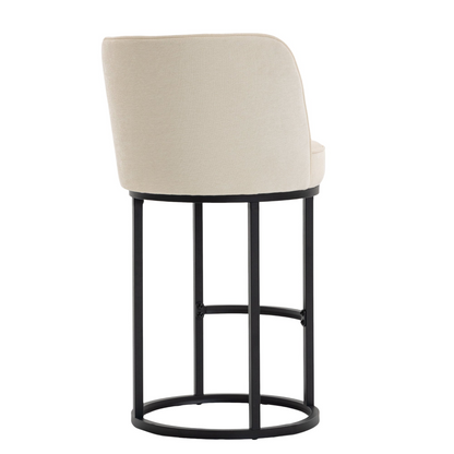 Modern barrel upholstered accent bar stool with backrest by Start2Finish, featuring stylish home seating and contemporary design.