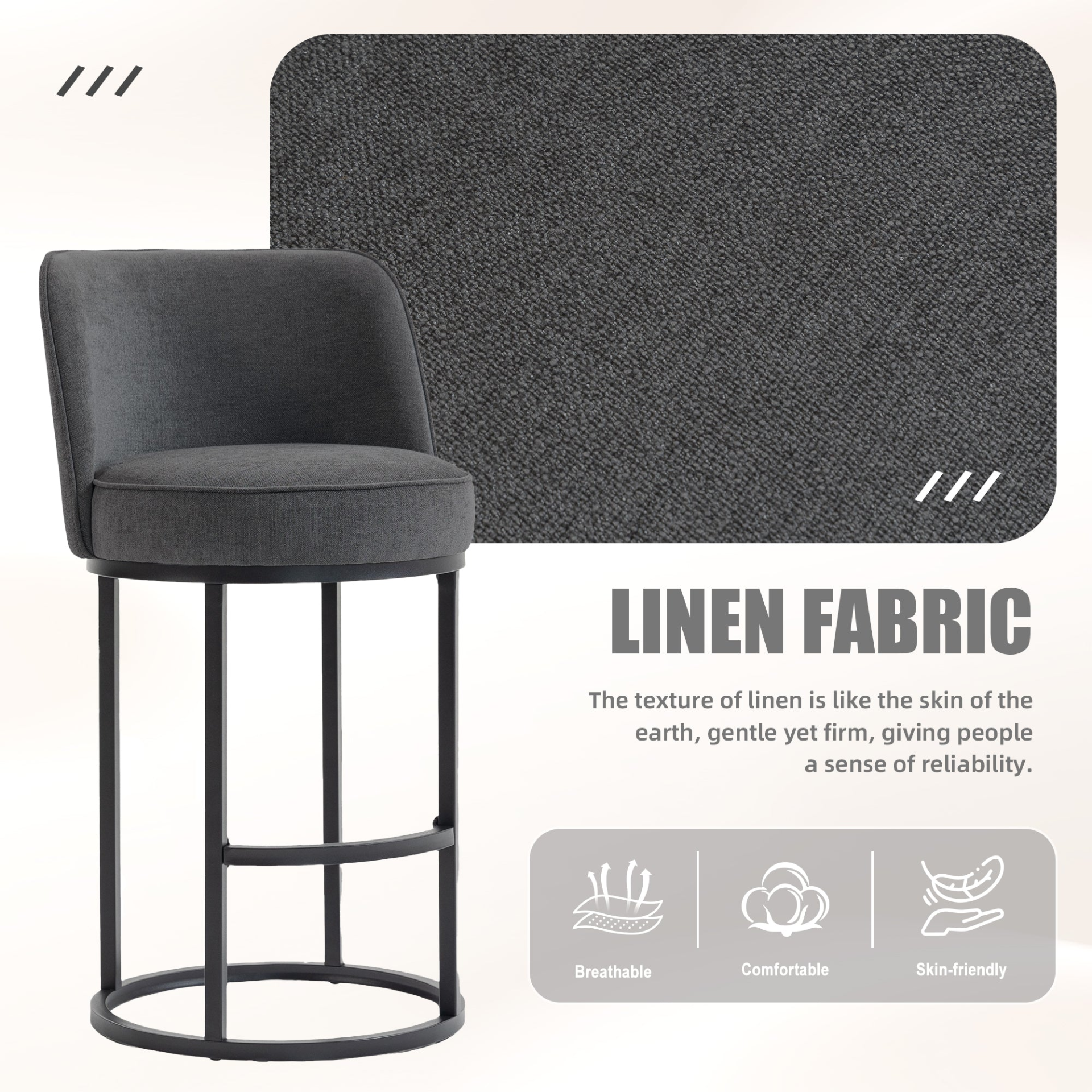 Modern barrel upholstered accent bar stool with backrest by Start2Finish, featuring stylish design and plush cushioning for home seating.