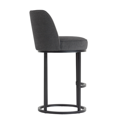 Start2Finish modern barrel upholstered accent bar stools with backrests, stylish home seating with plush cushioning and sleek design.
