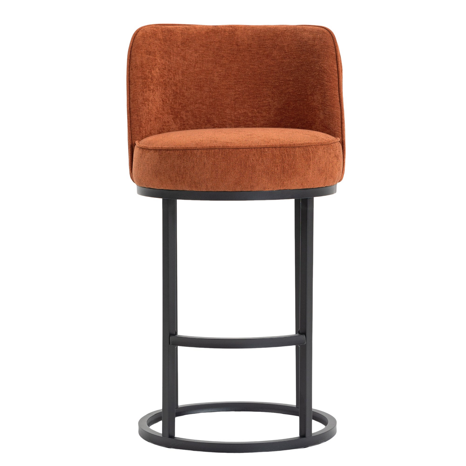 Modern barrel upholstered accent bar stool with backrest by Start2Finish, featuring stylish design and comfortable home seating.