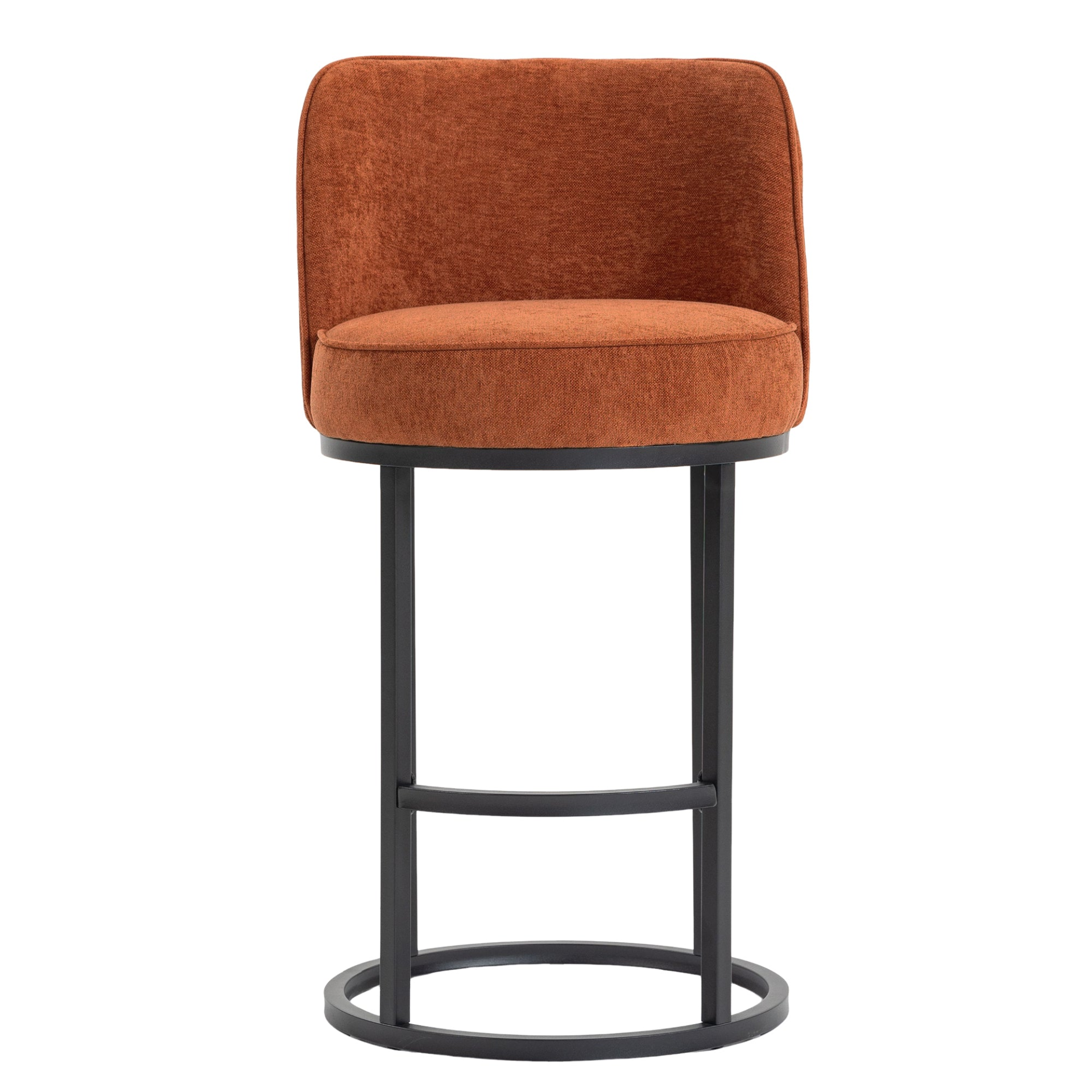 Modern barrel upholstered accent bar stool with backrest by Start2Finish, featuring stylish design and comfortable home seating.