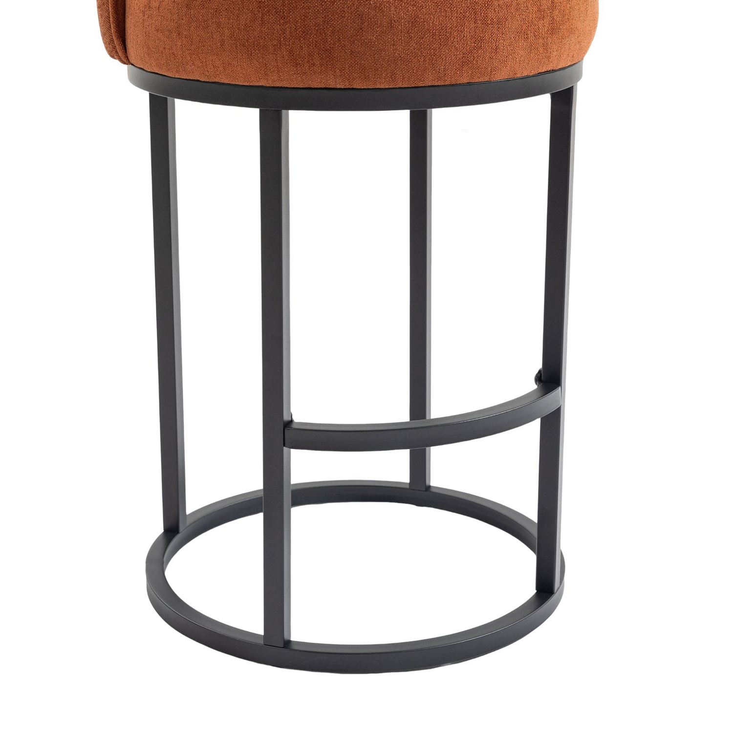 Modern barrel upholstered accent bar stool with backrest by Start2Finish, featuring stylish home seating and comfortable cushioning.