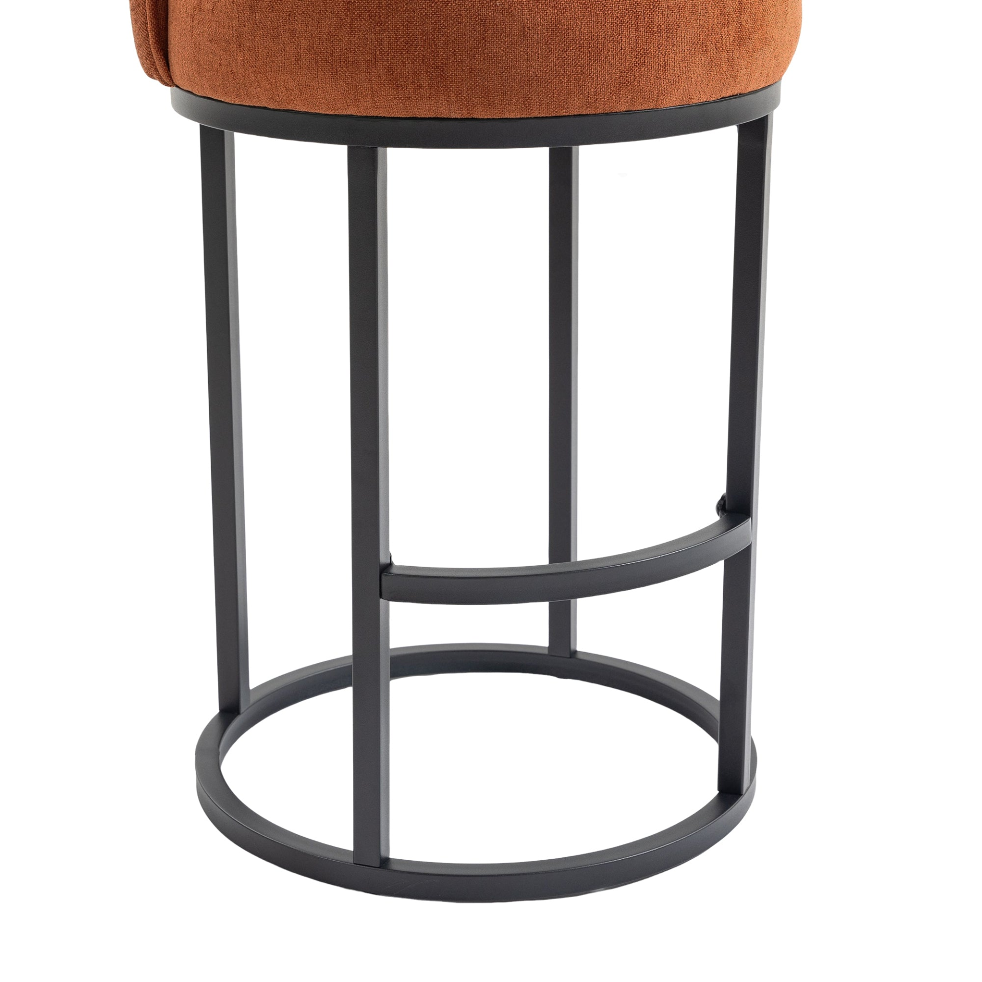 Modern barrel upholstered accent bar stool with backrest by Start2Finish, featuring stylish home seating and comfortable cushioning.