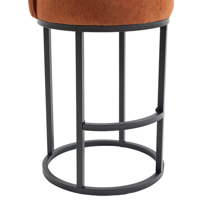Modern barrel upholstered accent bar stool with backrest by Start2Finish, featuring stylish home seating and comfortable cushioning.