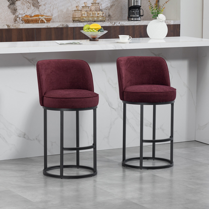 Start2Finish modern barrel upholstered accent bar stool with backrest, stylish home seating, and contemporary design.