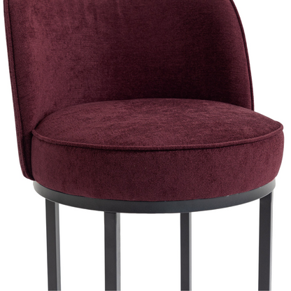 Start2Finish modern barrel upholstered accent bar stool with backrest for stylish home seating, featuring a plush cushion and sleek design.