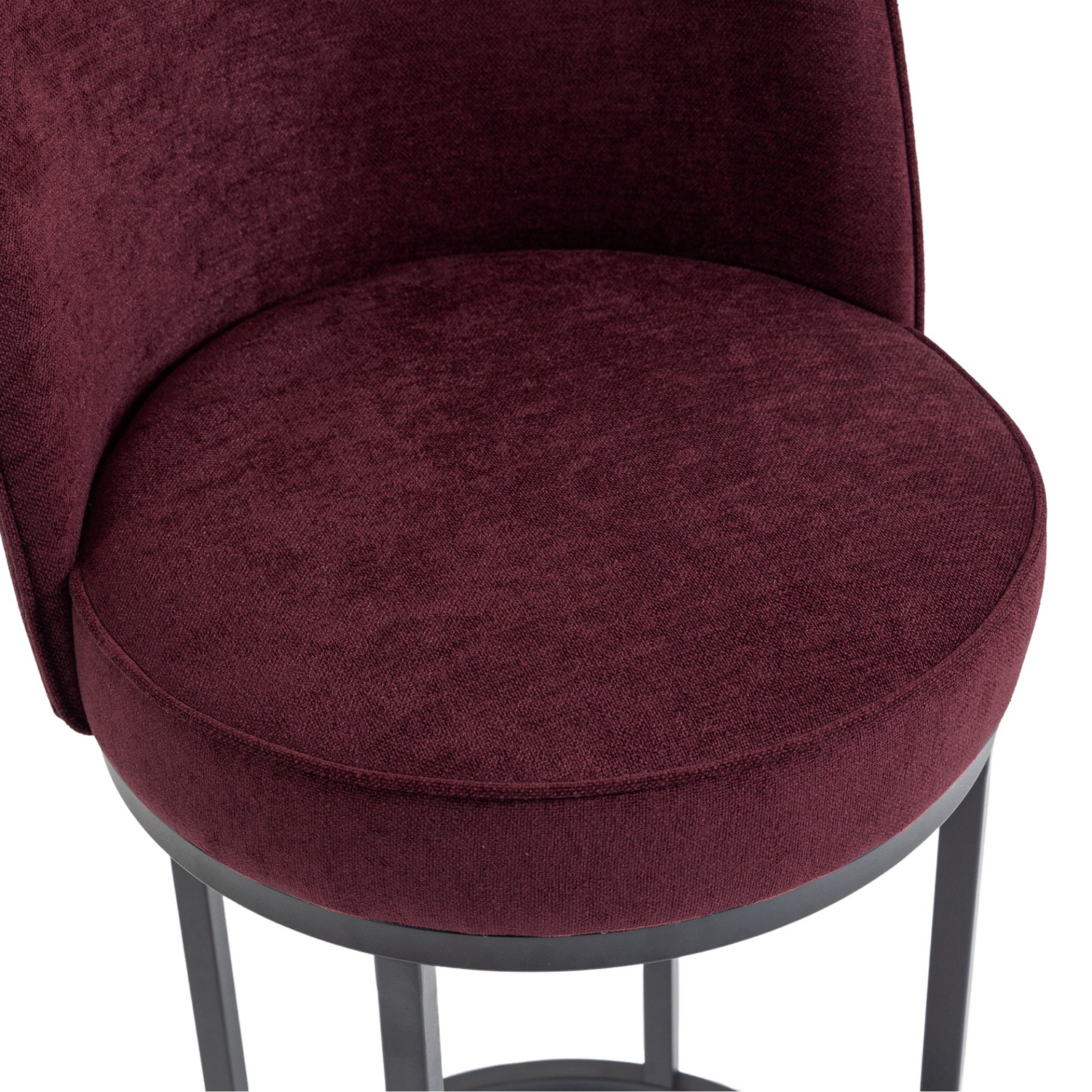 Modern barrel upholstered accent bar stool with backrest, featuring stylish design and comfortable seating for home decor.