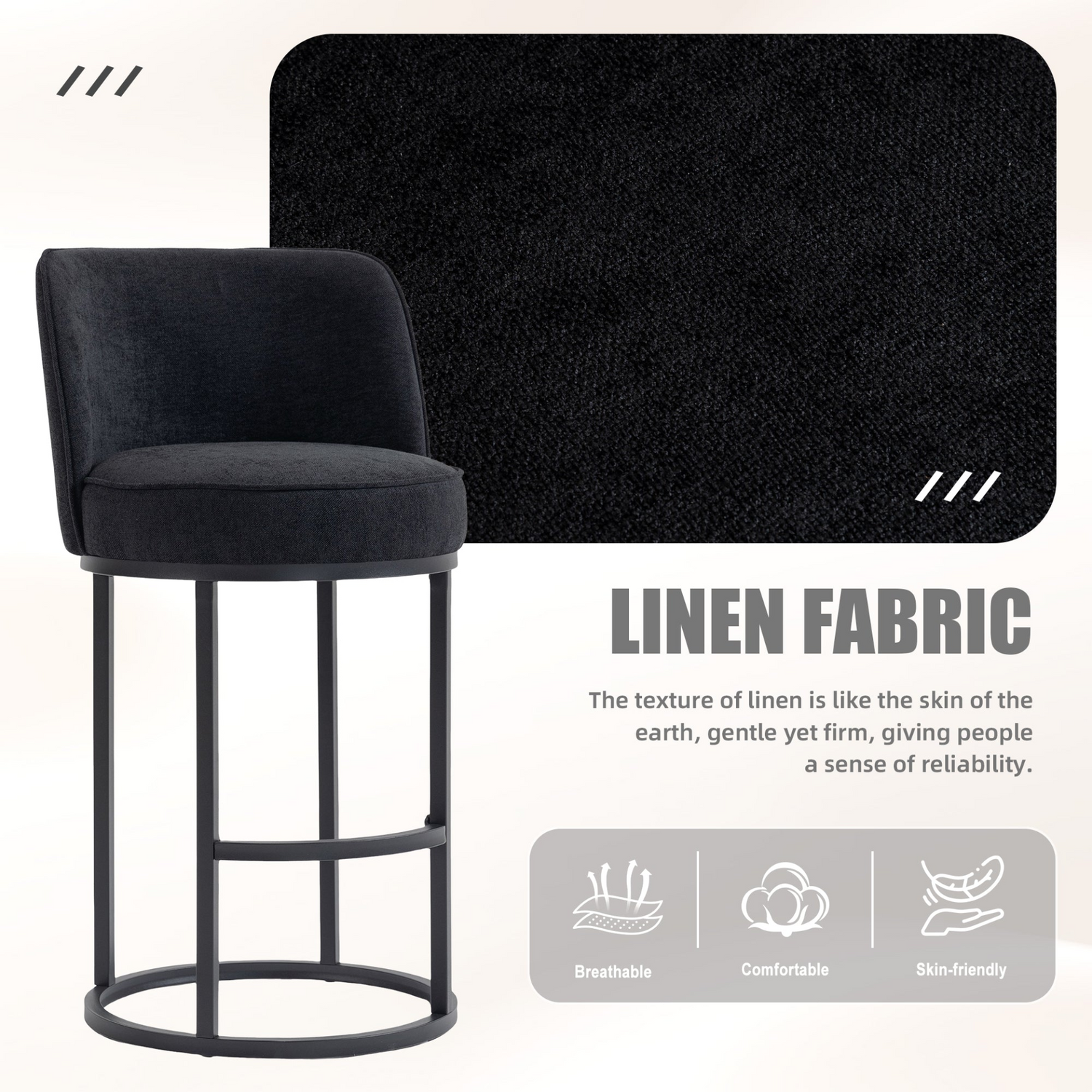 Modern Barrel Upholstered Accent Bar Stools with Backrest by Start2Finish, showcasing stylish home seating with plush cushioning and sleek design.