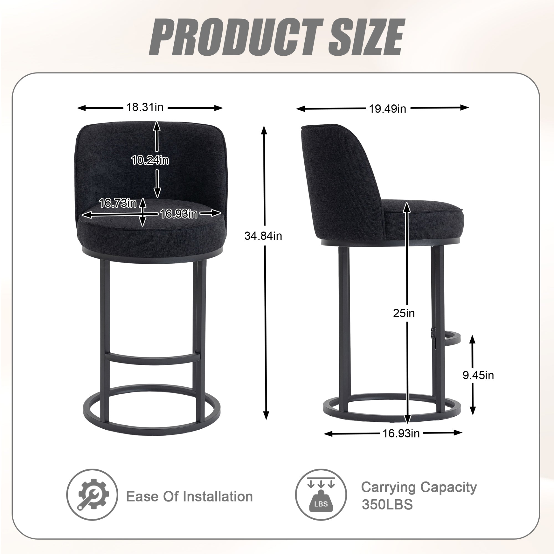 Modern barrel-shaped upholstered accent bar stool with backrest from Start2Finish, ideal for stylish home seating.