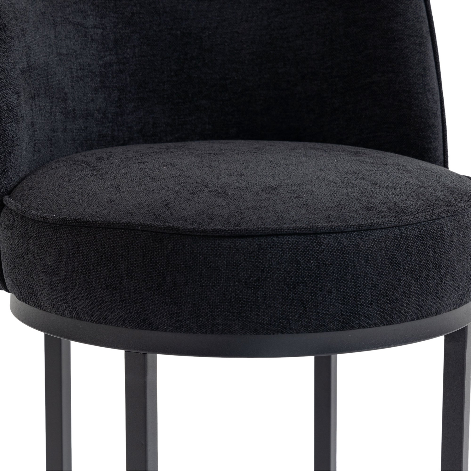Start2Finish modern barrel upholstered accent bar stools with backrests, stylish home seating for contemporary interiors.