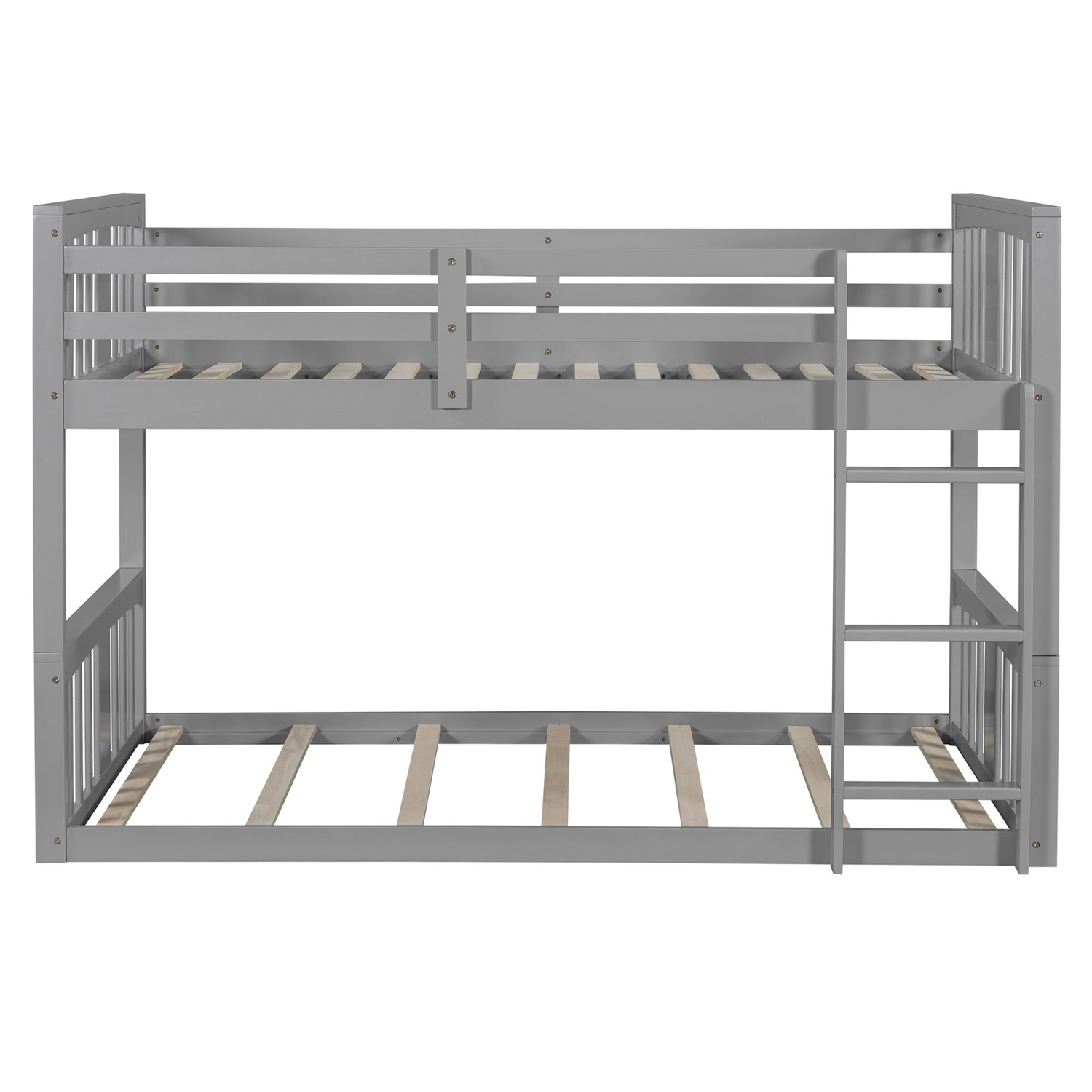 Start2Finish twin over twin bunk bed with ladder, modern space-saving design and durable construction, shown with clean white finish.