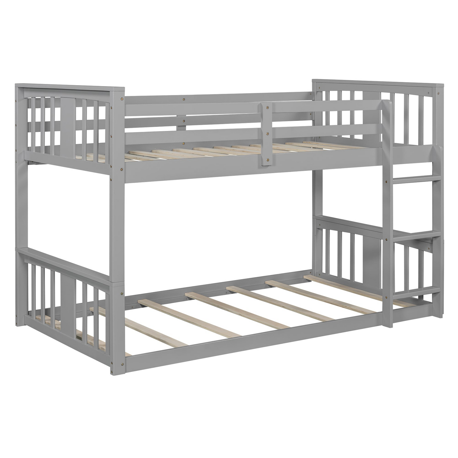 Twin over twin bunk bed by Start2Finish with ladder, featuring a modern space-saving design and durable construction.