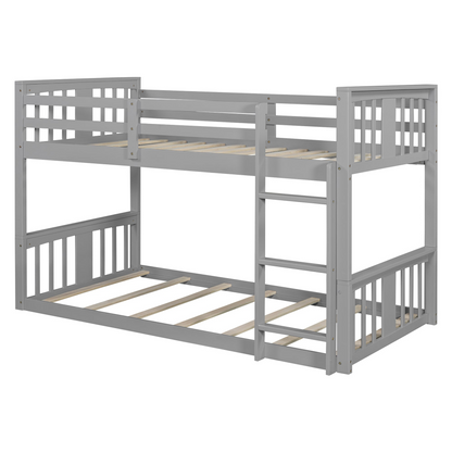 Start2Finish twin over twin bunk bed with ladder, featuring a modern space-saving design and durable construction.