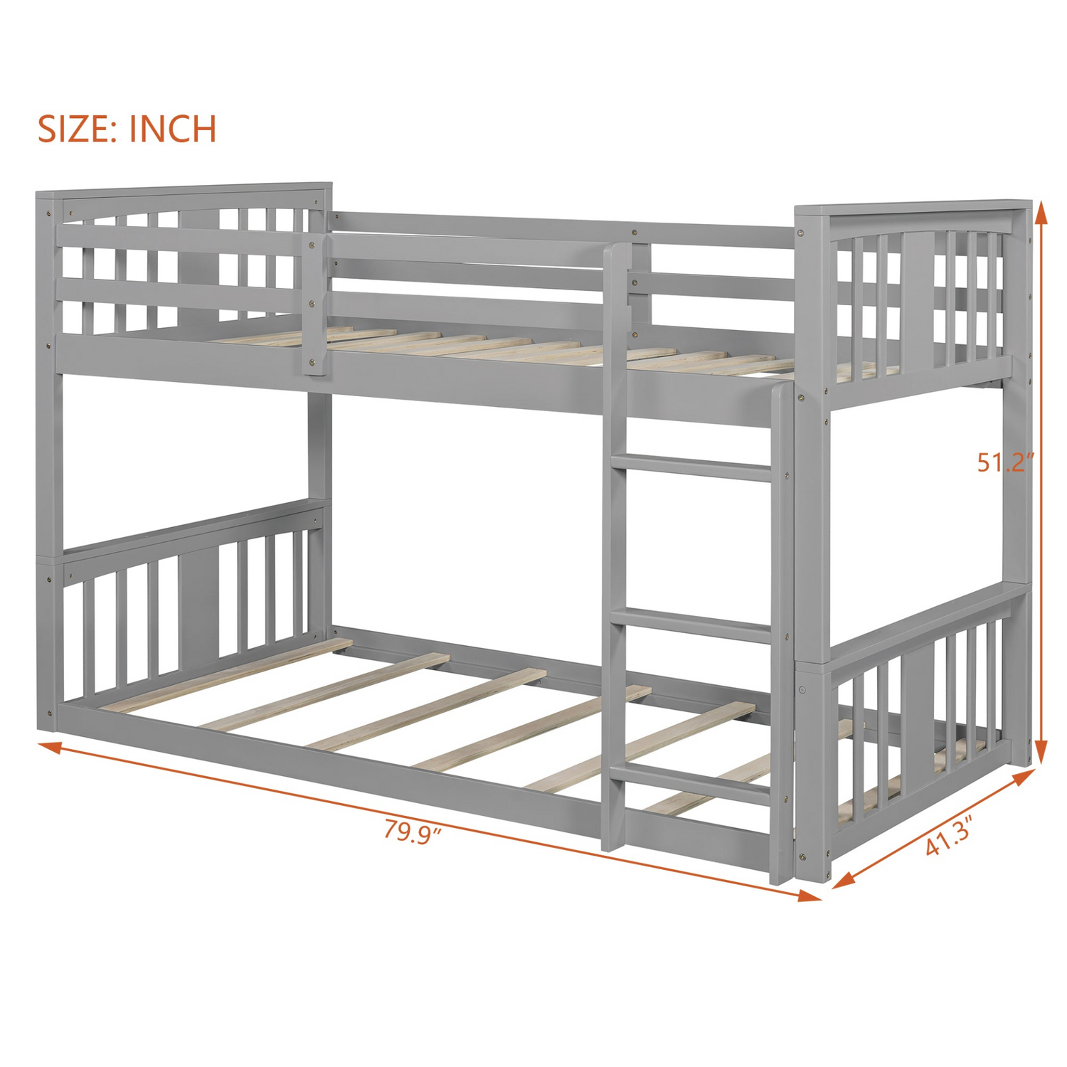 Start2Finish twin over twin bunk bed with ladder, featuring a space-saving modern design and durable construction.