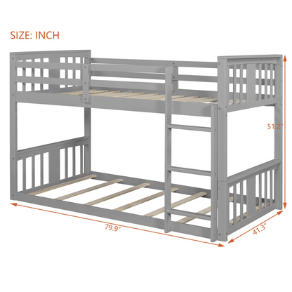 Start2Finish twin over twin bunk bed with ladder, featuring a space-saving modern design and durable construction.