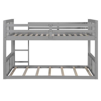 Start2Finish twin over twin bunk bed with ladder, space-saving modern design and durable construction in a bedroom setting.