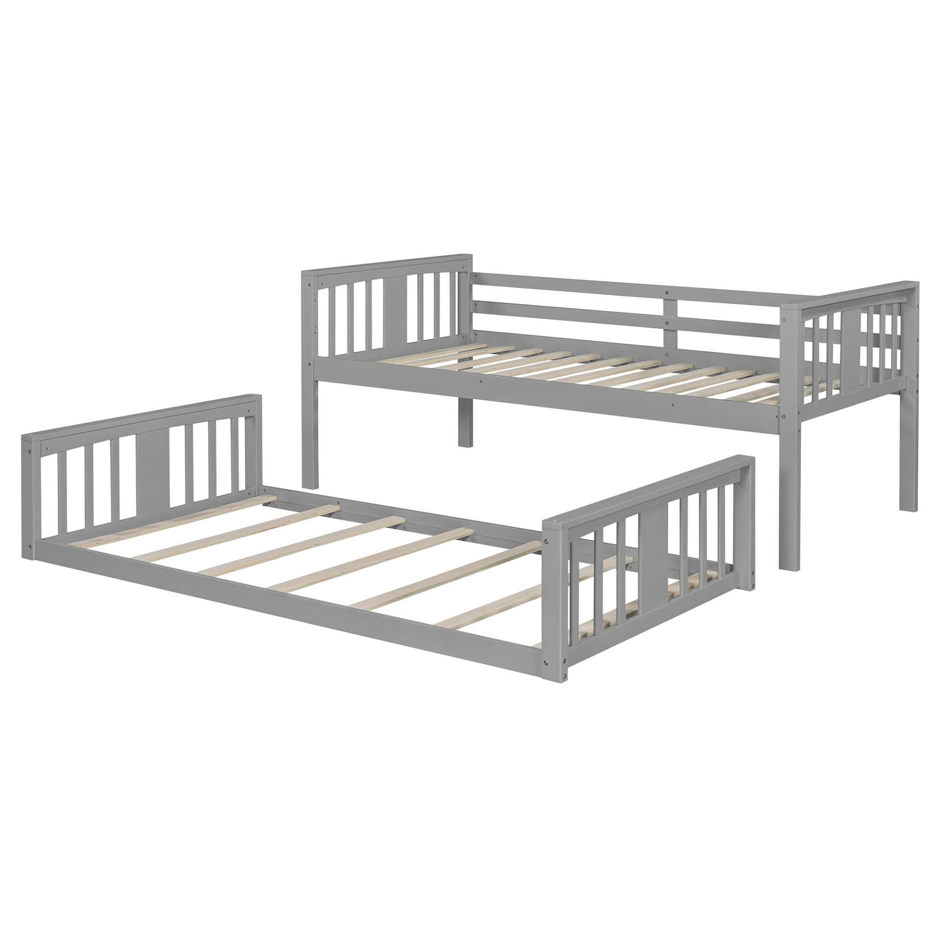Start2Finish twin over twin bunk bed with ladder, modern space-saving design and durable construction, shown in a cozy bedroom setting.