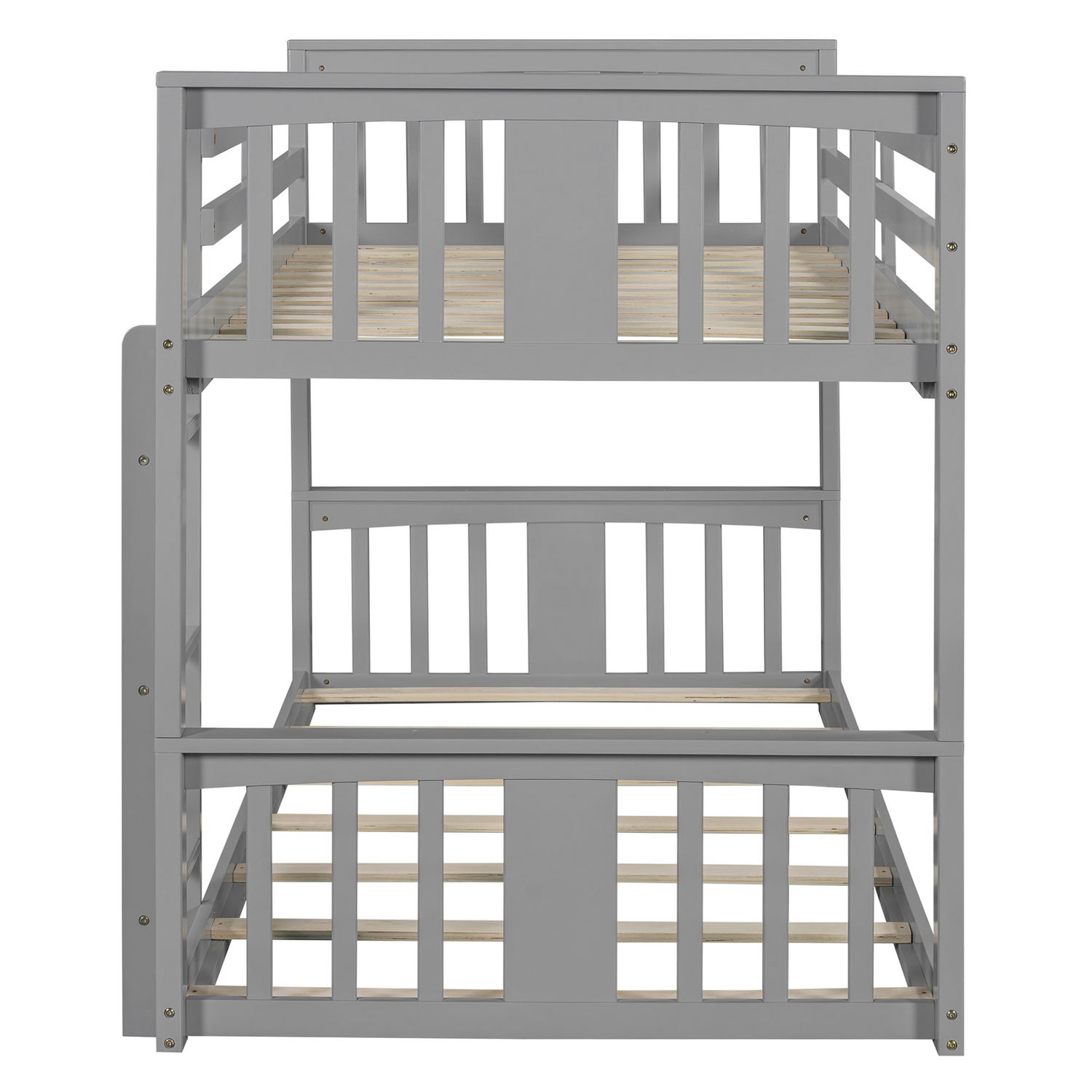 Start2Finish twin over twin bunk bed with ladder, space-saving modern design and durable construction, shown assembled in a bedroom setting.