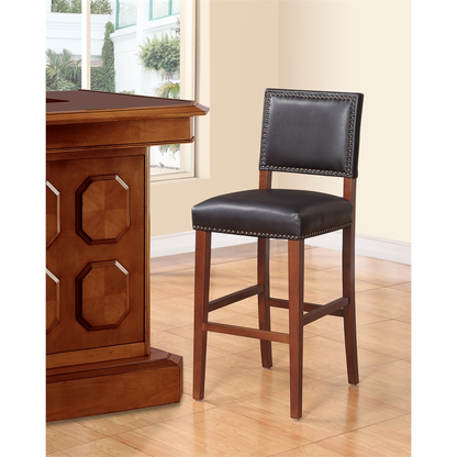 Black Brook Bar Stool by Start2Finish featuring a sleek design with a sturdy frame and comfortable seating.