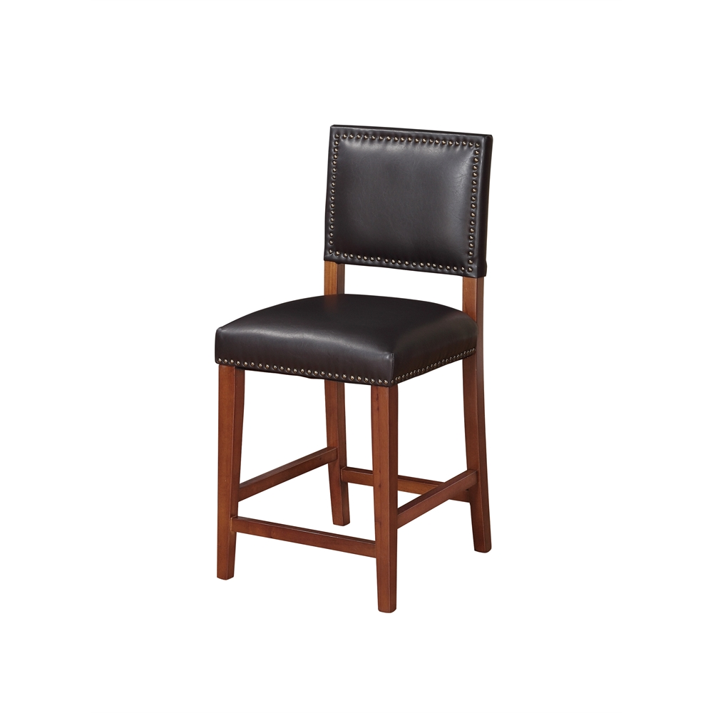 Black Brook Counter Stool by Start2Finish featuring a sleek wooden frame and cushioned seat for modern kitchen or bar seating.