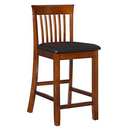 Start2Finish Triena 24-inch Craftsman counter stool with wooden seat and metal frame, ideal for kitchen or bar area.