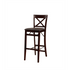 Start2Finish Triena 30-inch X-back folding bar stool with wooden seat and metal frame, shown folded and unfolded.