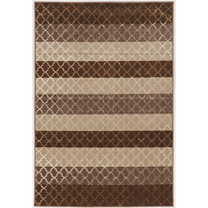 EvolutionTrellisStripesBeige&Brown 5x7.6, Rug