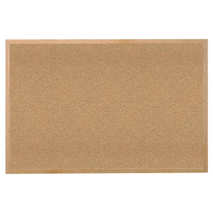 Ghent Natural Cork Bulletin Board with Wood Frame, 3'H x 4'W